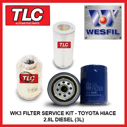 Air Oil Fuel Filter Kit Fits Toyota Hiace 2.8L Diesel (3L) LH103 113 124 89-00