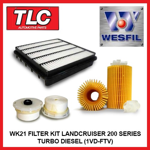 Air Oil Fuel Filter Kit Fits Landcruiser VDJ200R 4.5 V8 Turbo Diesel 1VD-FTV