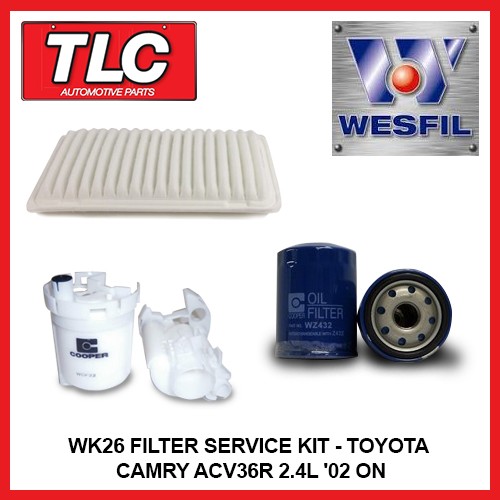 Air Oil Fuel Filter Kit Fits Camry ACV36R 2.4L 2AZ-FE 2002 - 2006