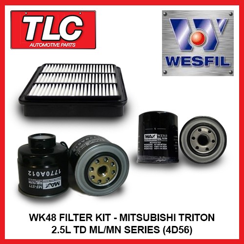 Air Oil Fuel Filter Kit Fits Mitsubishi Triton 2.5L TD ML MN Diesel