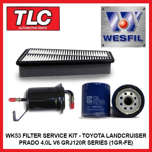 Air Oil Fuel Filter Kit Fits Toyota Landcruiser Prado 4.0L V6 GRJ120R 1GR-FE