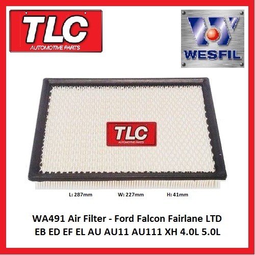 Wesfil Air Filter WA491 A491 Falcon Fairlane LTD EB ED EF EL AU XH 4.0L & V8