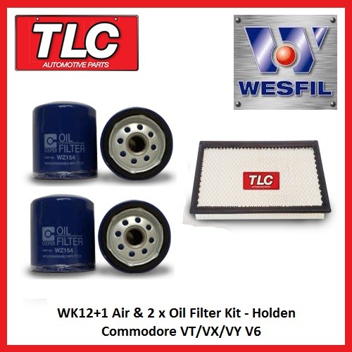 WK12+1 Air & 2 x Oil Filter Kit - Holden Commodore VT VU VX VY WH WK V6 3.8L