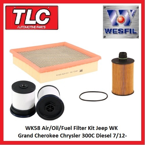 WK58 Air Oil Fuel Filter Kit WK Grand Cherokee 06/11-13 Chrysler 300C 3.0 7/12-