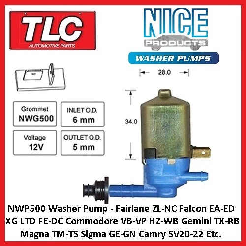 Washer Jet Pump Motor NWP500 Commodore VB VC VG VH VK VL VN VP VQ