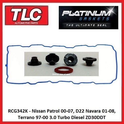 RCG342K Rocker/Valve/Tappet Cover Gasket ZD30 Y61 Patrol D22 Navara Diesel