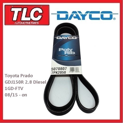 Dayco Fan Belt Landcruiser Prado GDJ150R 2.8 Turbo Diesel 1GD-FTV 08/15 - on