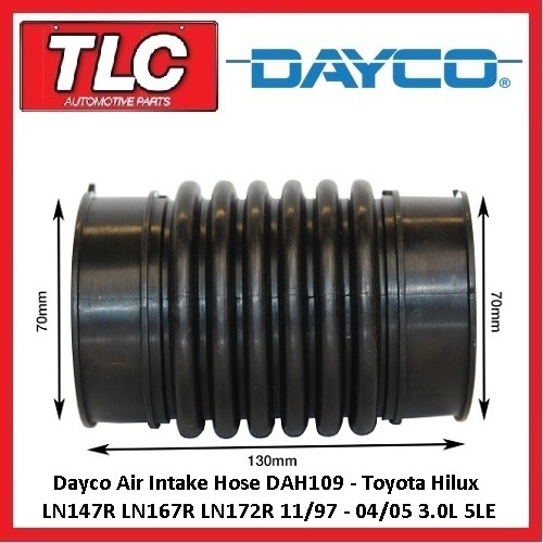 Dayco Air Intake Hose Toyota Hilux LN147R LN152R LN167R LN172R 3.0 Diesel 5LE
