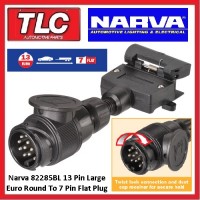 Narva 82285BL 13 Pin Euro Round Car To 7 Pin Flat Trailer Adaptor Connector