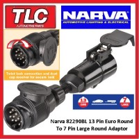 Narva 82290BL 13 Pin Euro Round Car To 7 Pin Round Trailer Adaptor Connector