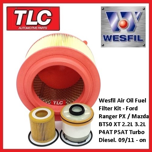 Air Oil Fuel Filter Kit Fits Ranger BT-50 2.2L 3.2L TDCI PX XT P4AT P5AT 11-On