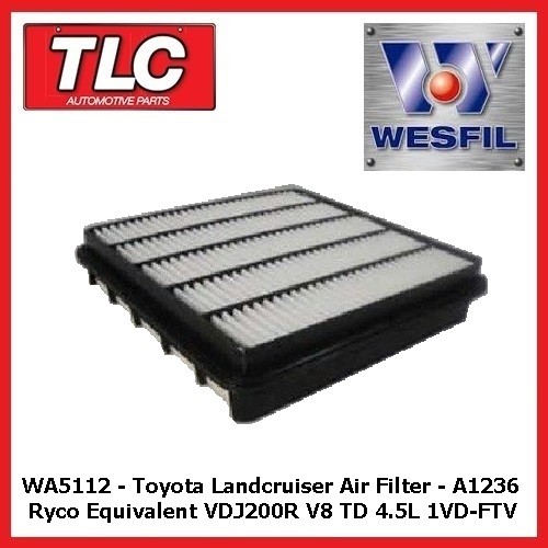 Toyota Air Filter WA5112 A1634 Landcruiser VDJ200R 200 Series 4.5 V8 TD 1VD-FTV