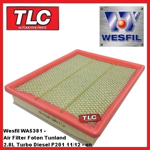  Wesfil Air Filter - Foton Tunland 2.8 TD Cummins ISF P201 11/12 - on WA5381