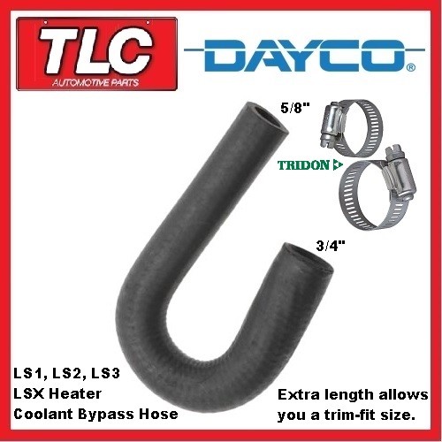 Dayco LS1 LS2 LS3 LSX L77 L98 5.7 6.0 6.2 Heater Coolant Bypass Hose with clamps