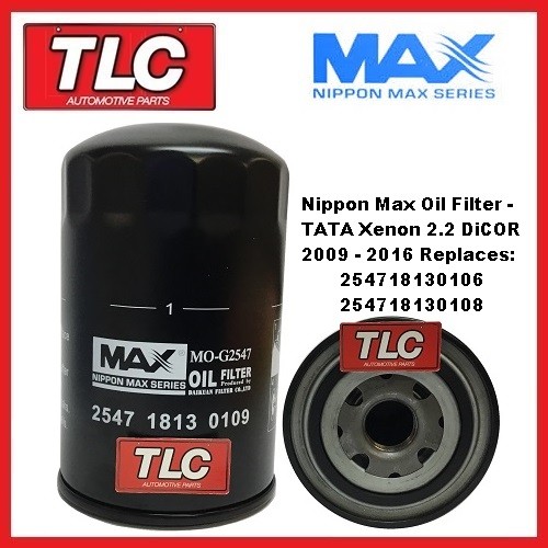 NipponMax Oil Filter TATA Xenon 2.2 DiCOR Diesel 2009 10/13